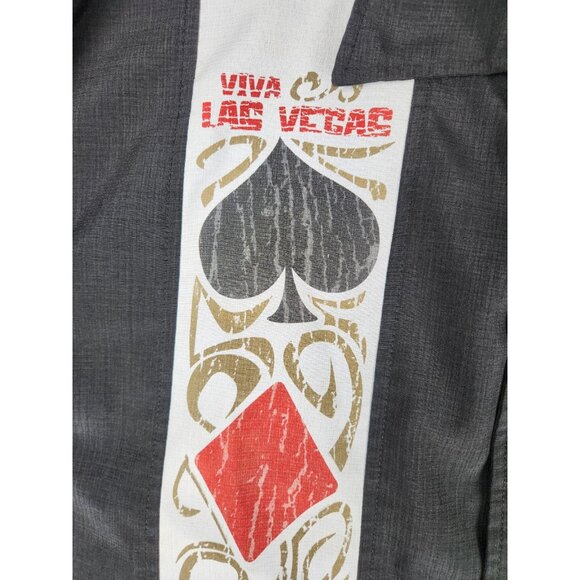 Elvis Presley Steady Viva Las Vegas Card Suits Button Up Shirt Size 2XL Poker - Picture 4 of 16